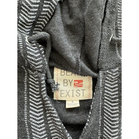 Beach By Exist Women's Pullover Hoodie Sweater Sz S Herringbone Kangaroo Pocket - Picture 5 of 6